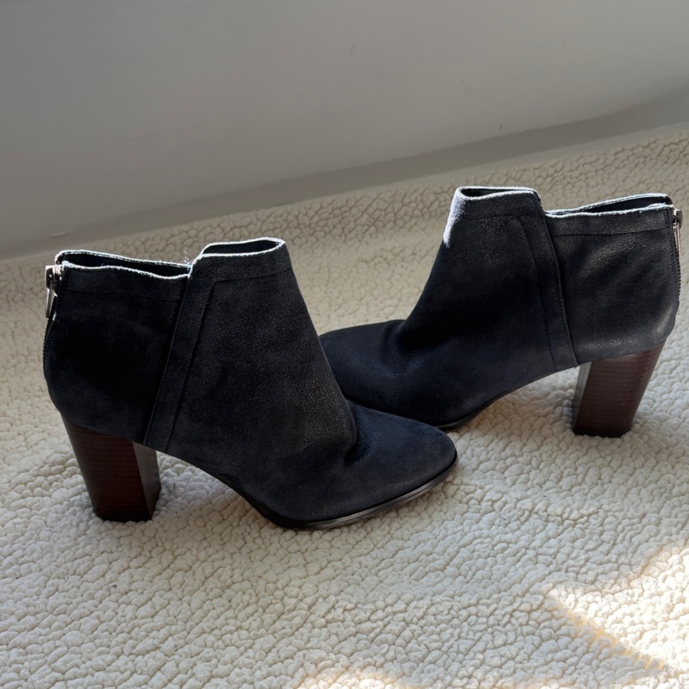 Navy Suede Ankle Boots